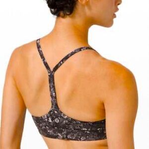 Lululemon Flow Y Sports Bra Nulu Light
Support Equalized Black Gray Sz 6